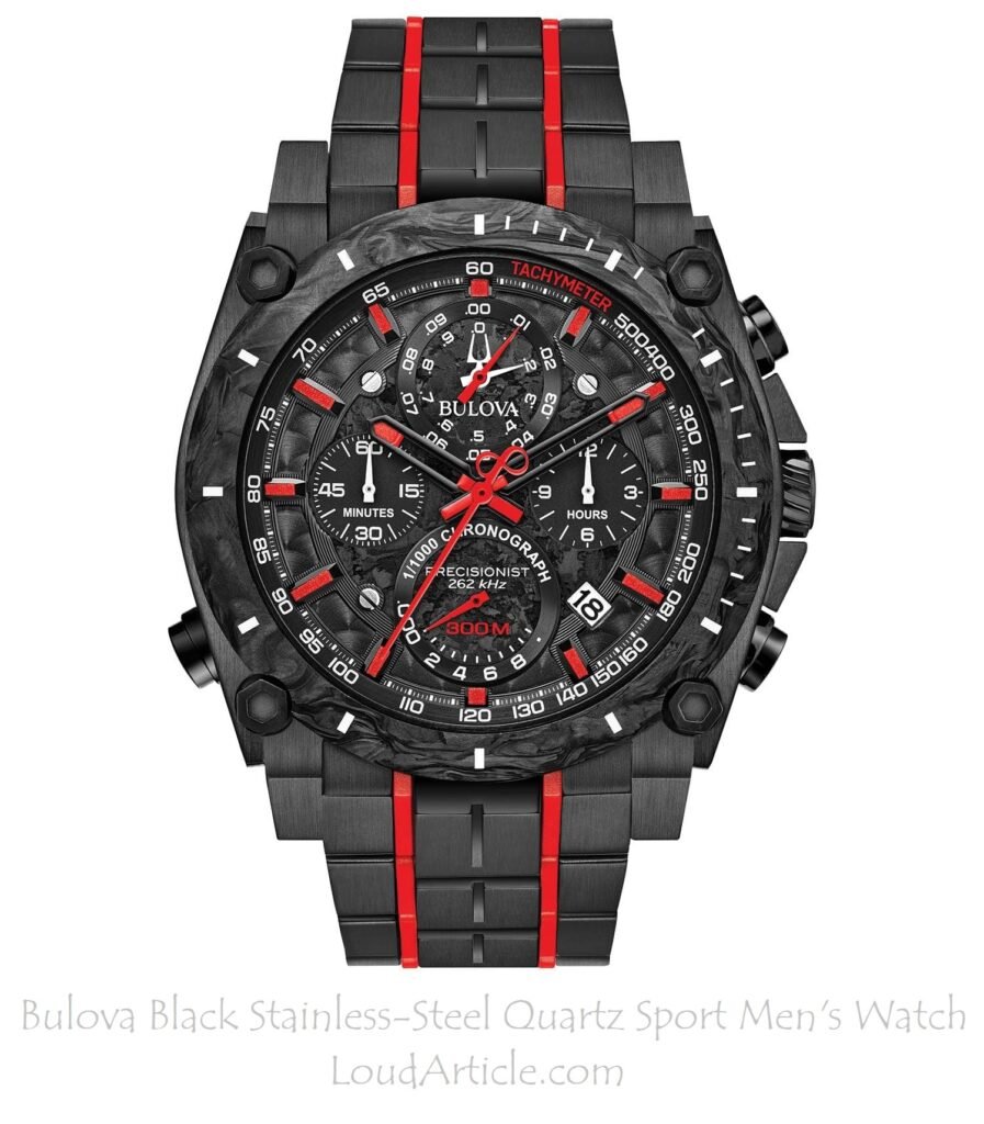 Bulova Black Stainless-Steel Quartz Sport Men's Watch is in top 10 best watches in india