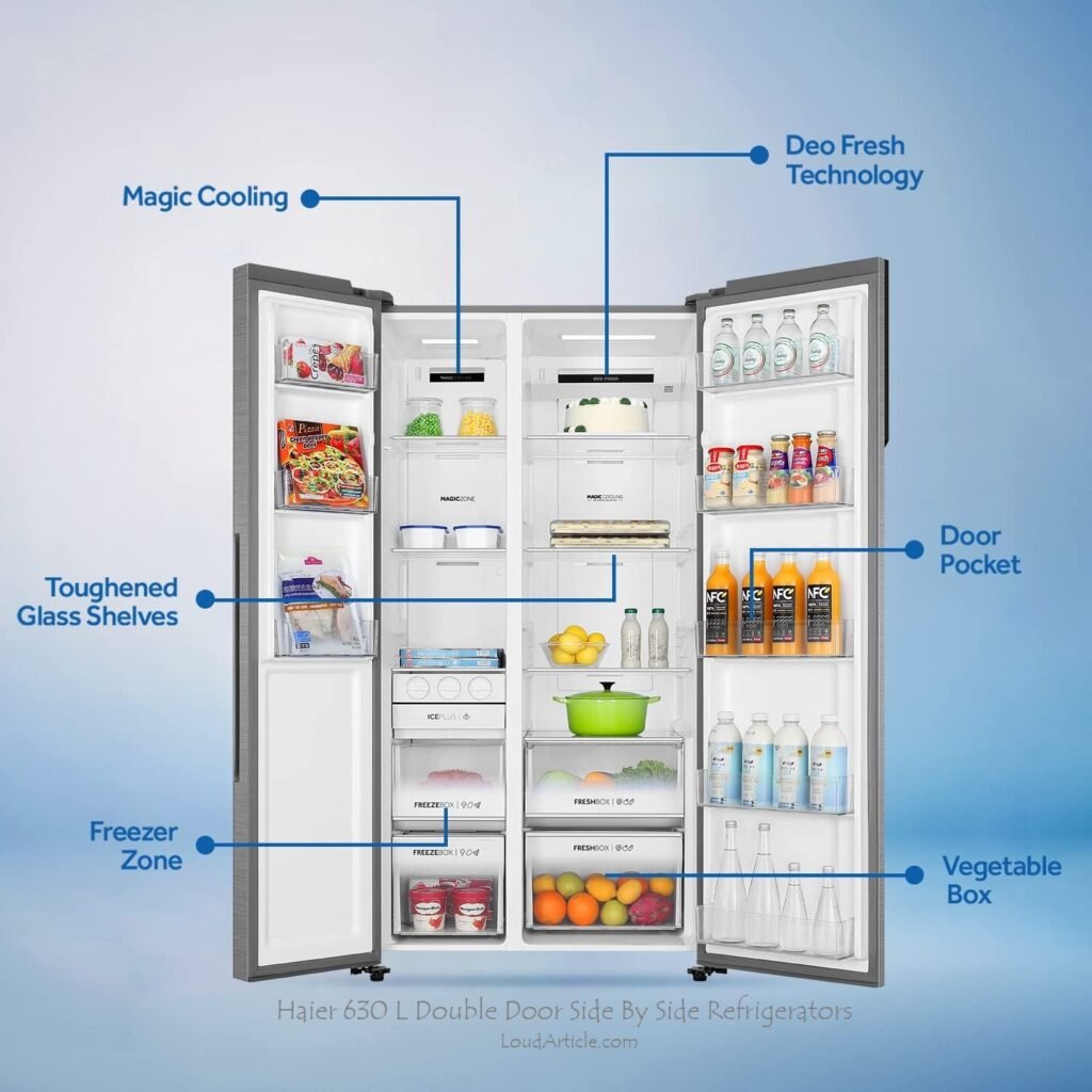 Haier 630 L Double Door Side By Side Refrigerators is in top 10 best home appliance
