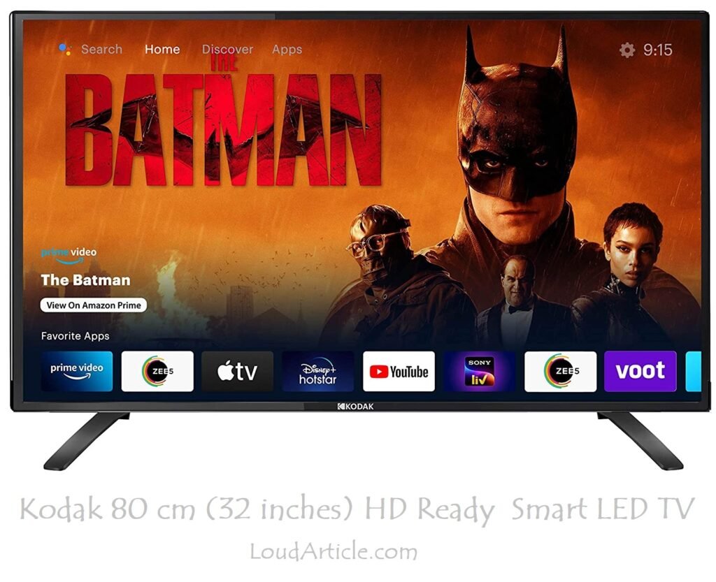 Kodak 80 cm (32 inches) HD Ready Smart LED TV is in Top 5 best TV under 10000 in india