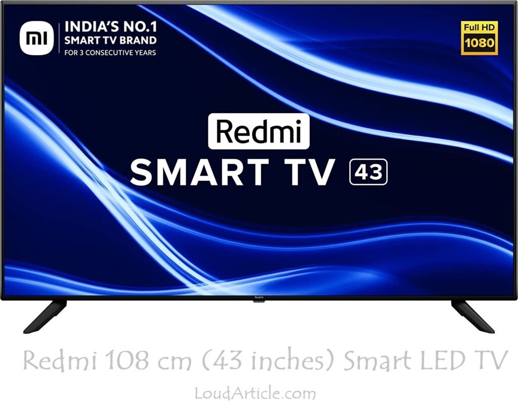 Redmi 108 cm (43 inches) Smart LED TV is in Top 5 best TV under 30000 in india